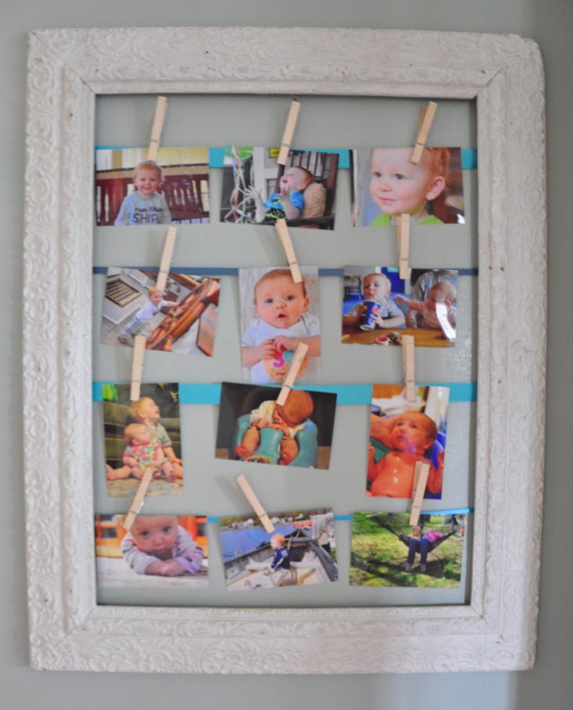 Picture Frame Clothes Pin Photo Display