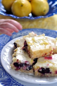lemon blueberry bars with coconut crust