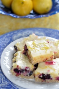 lemon blueberry bars with coconut crust