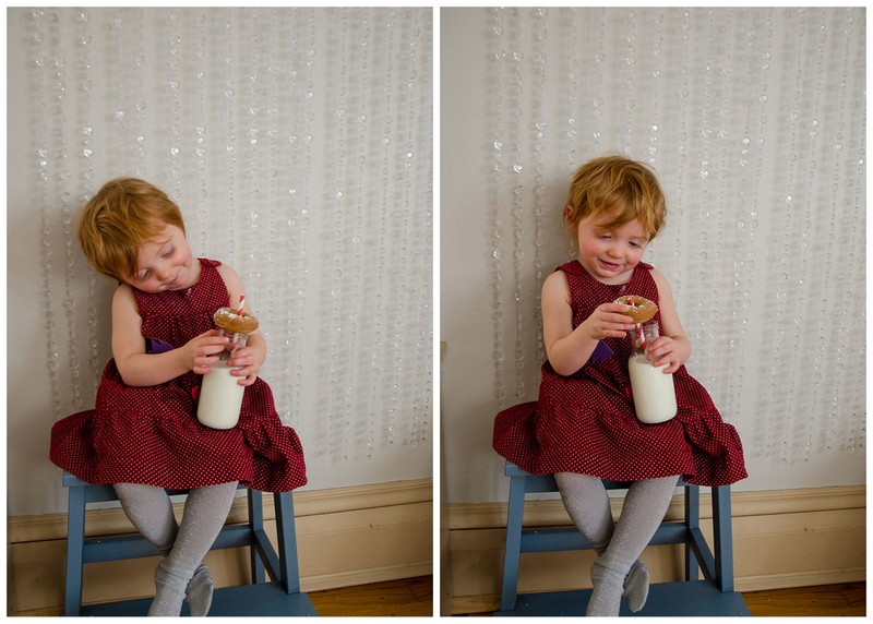 Winter Fairy Birthday donut on a milk bottle