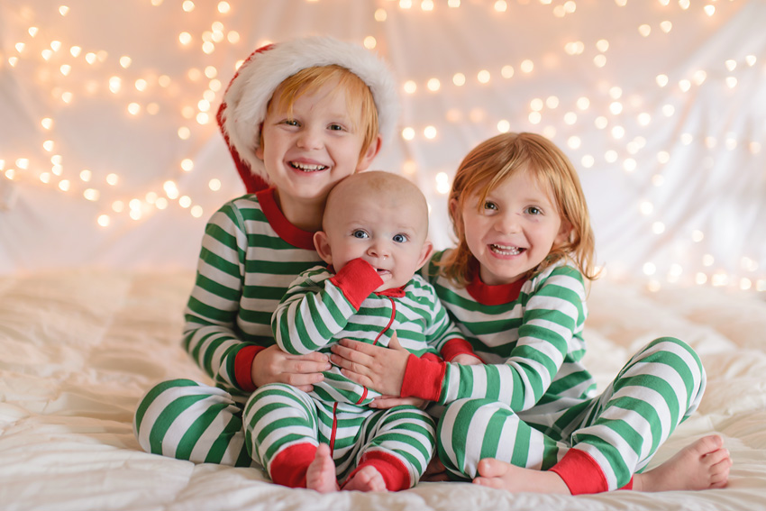 matching pajamas for holiday card 2014